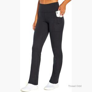 High Rise Bootcut Yoga Pants with Pockets, 85% Polyester 15% Spandex